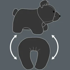 Black Bear Zip & Flip Travel Pillow