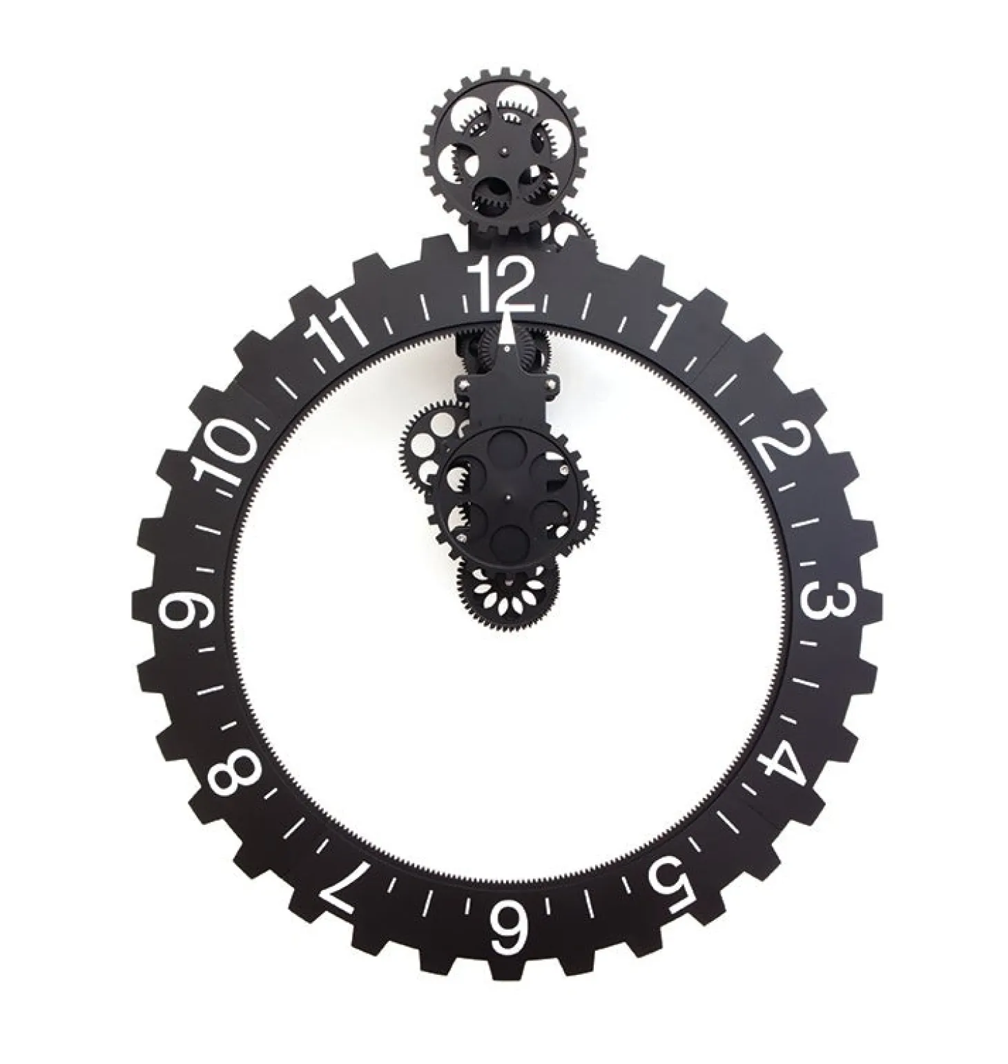 Black Big Wheel Wall Clock