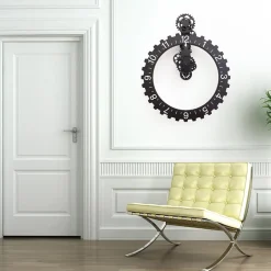 Black Big Wheel Wall Clock