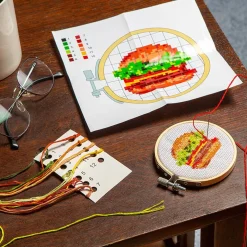 Burger Mini Cross Embroidery Kit