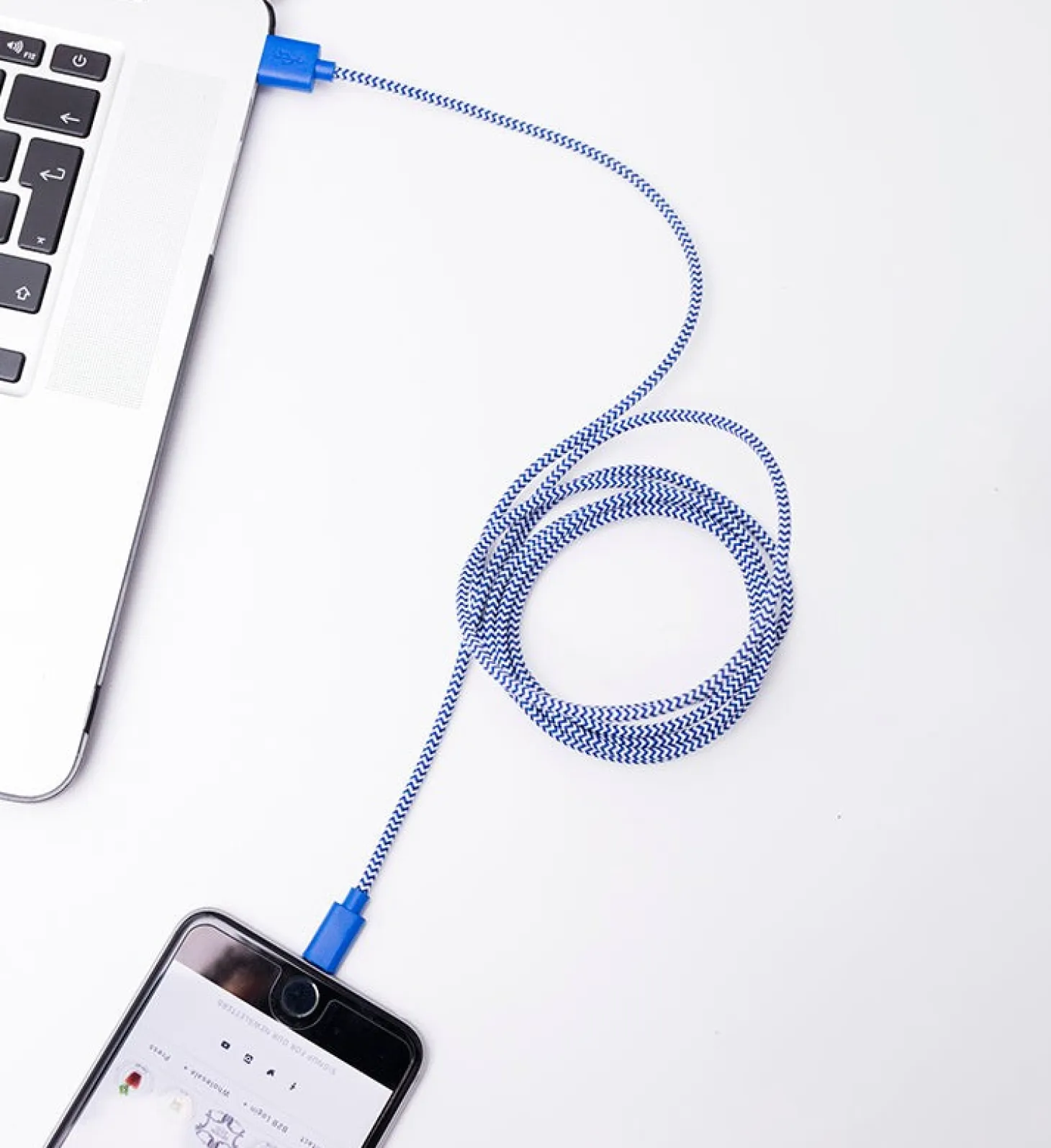 Chevron Cotton Bradied Charging Cord