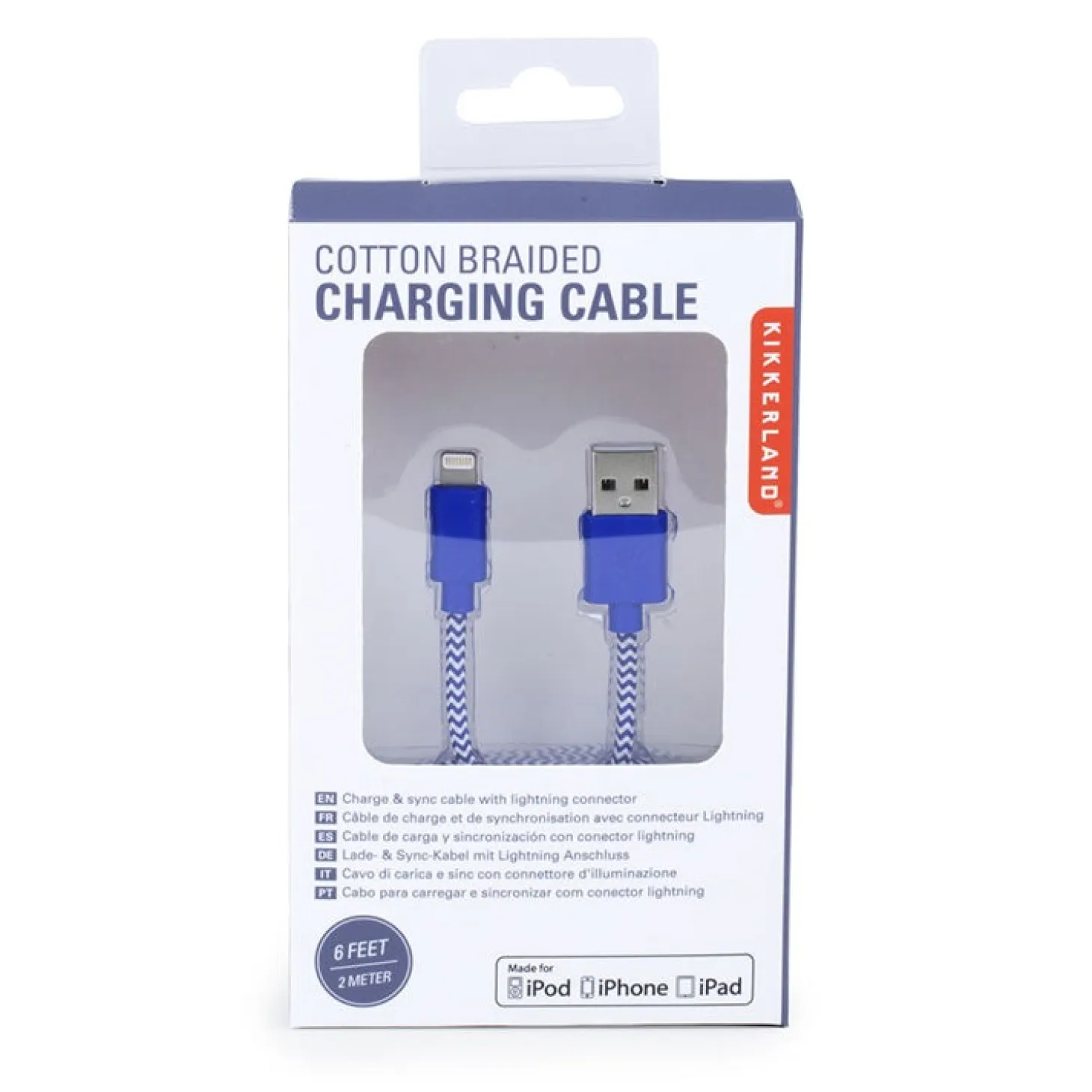Chevron Cotton Bradied Charging Cord