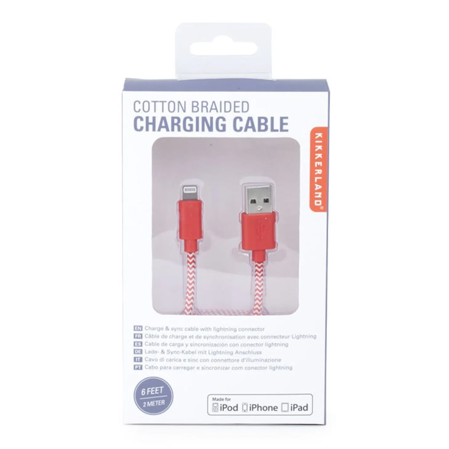 Chevron Cotton Bradied Charging Cord