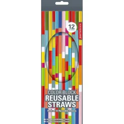 Color Block Reusable Straws