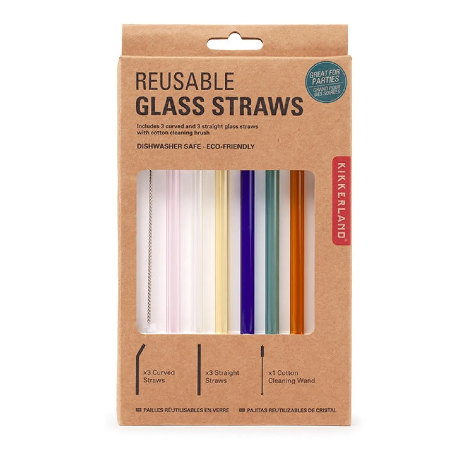 Colorful Reusable Glass Straws