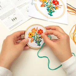 Flowers Mini Cross Stitch Embroidery Kit