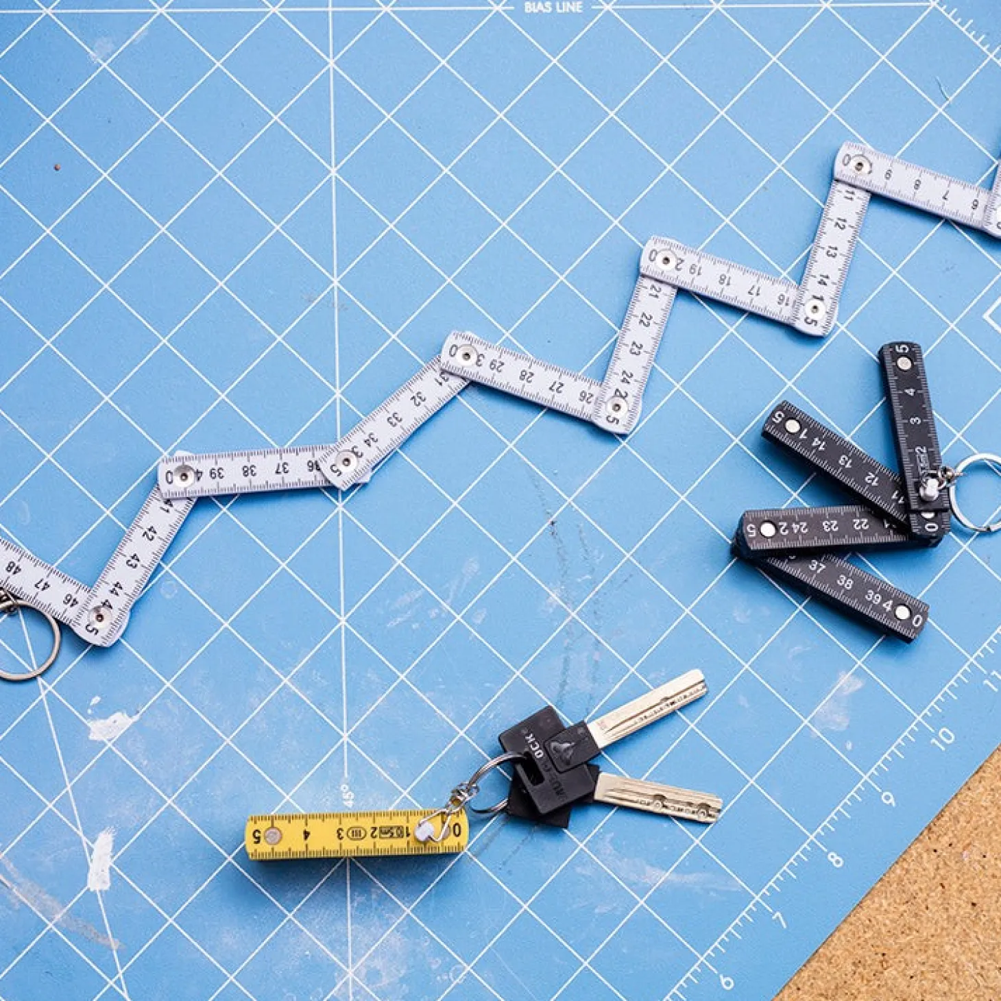 Mini Folding Ruler Keyring