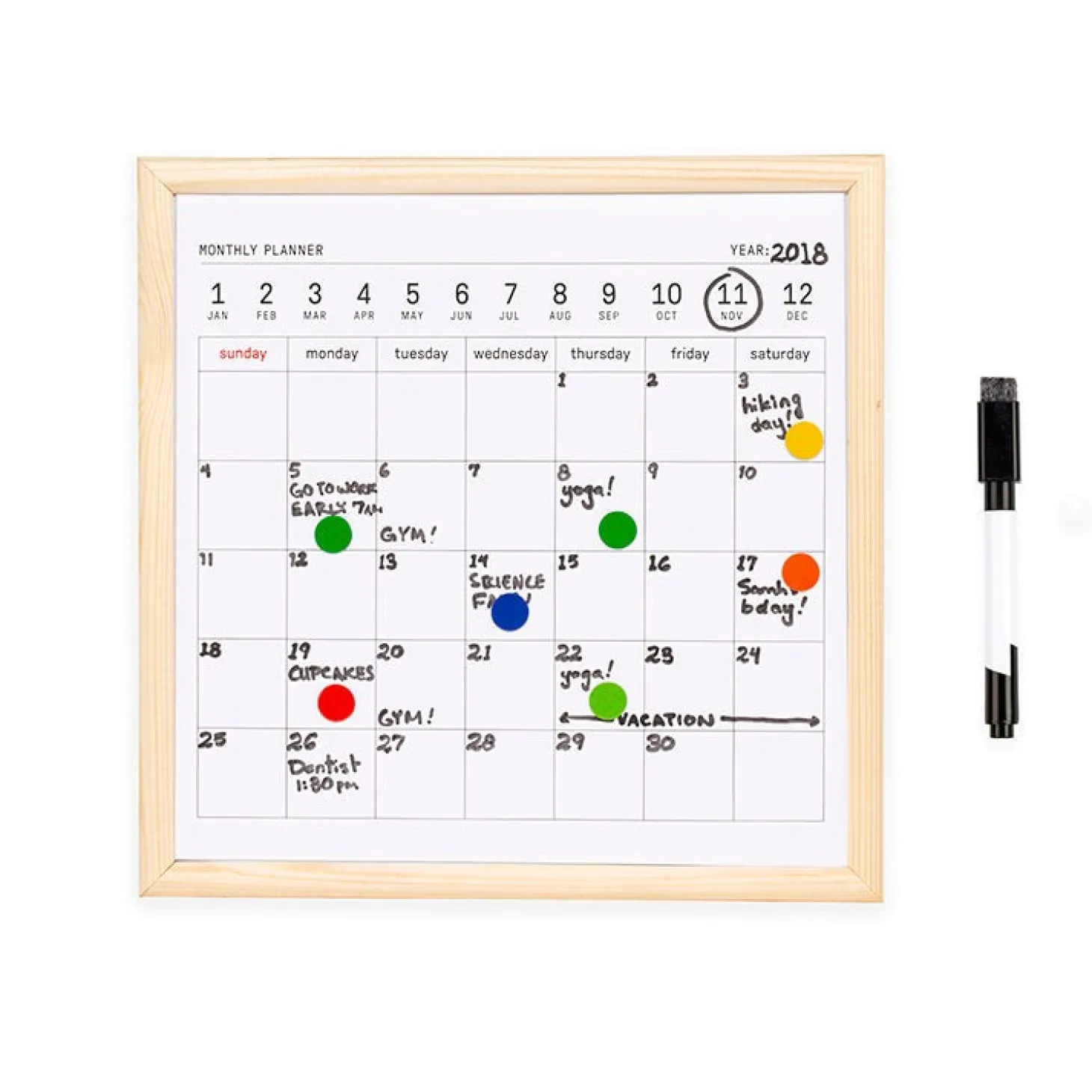 Mini Whiteboard Calendar