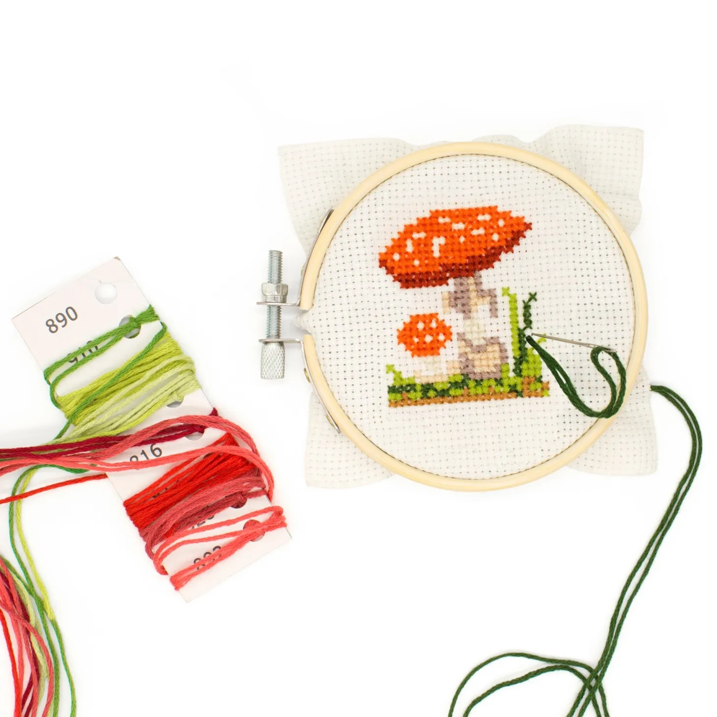 Mushroom Mini Cross Stitch Embroidery Kit