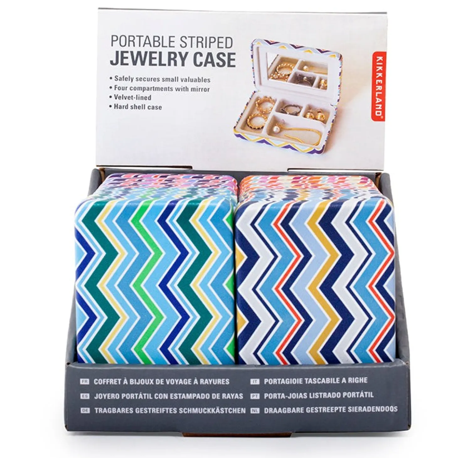 Portable Striped Jewelry Case