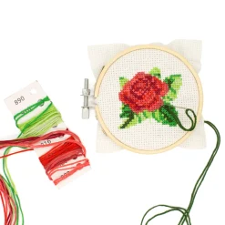 Rose Mini Cross Stitch Embroidery Kit