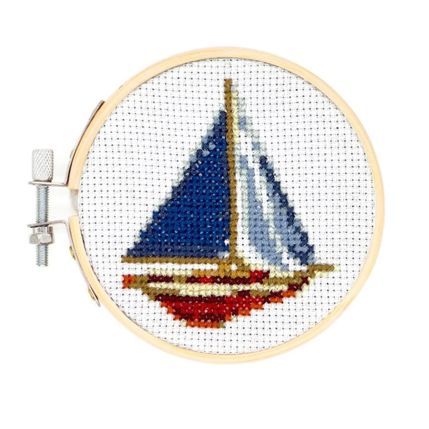 Sailboat Mini Cross Stitch Embroidery Kit