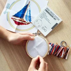 Sailboat Mini Cross Stitch Embroidery Kit