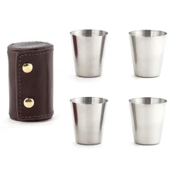Shot Glasses with Leather Case
