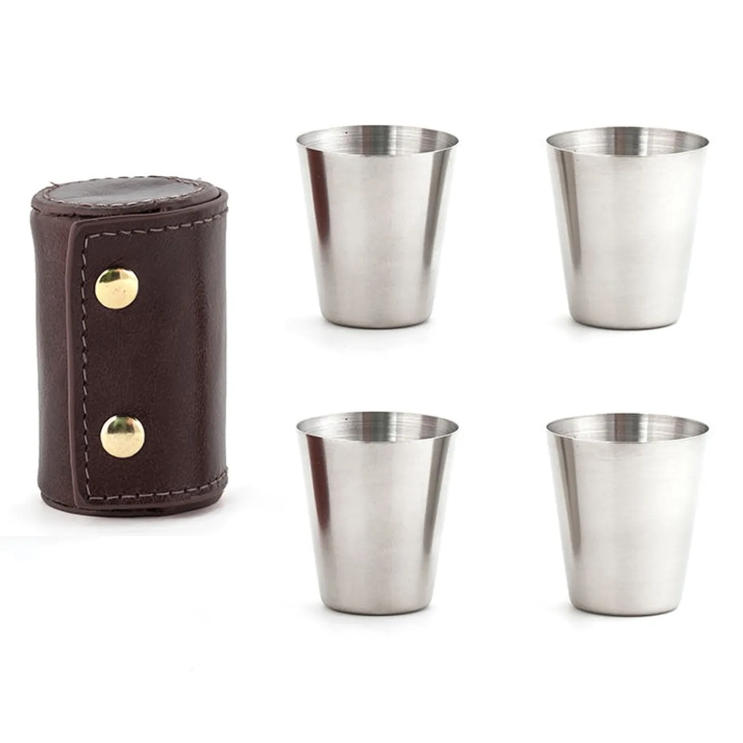 Shot Glasses with Leather Case