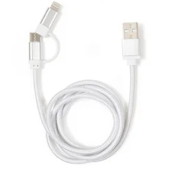 Silver 2-in-1 Braided Cable