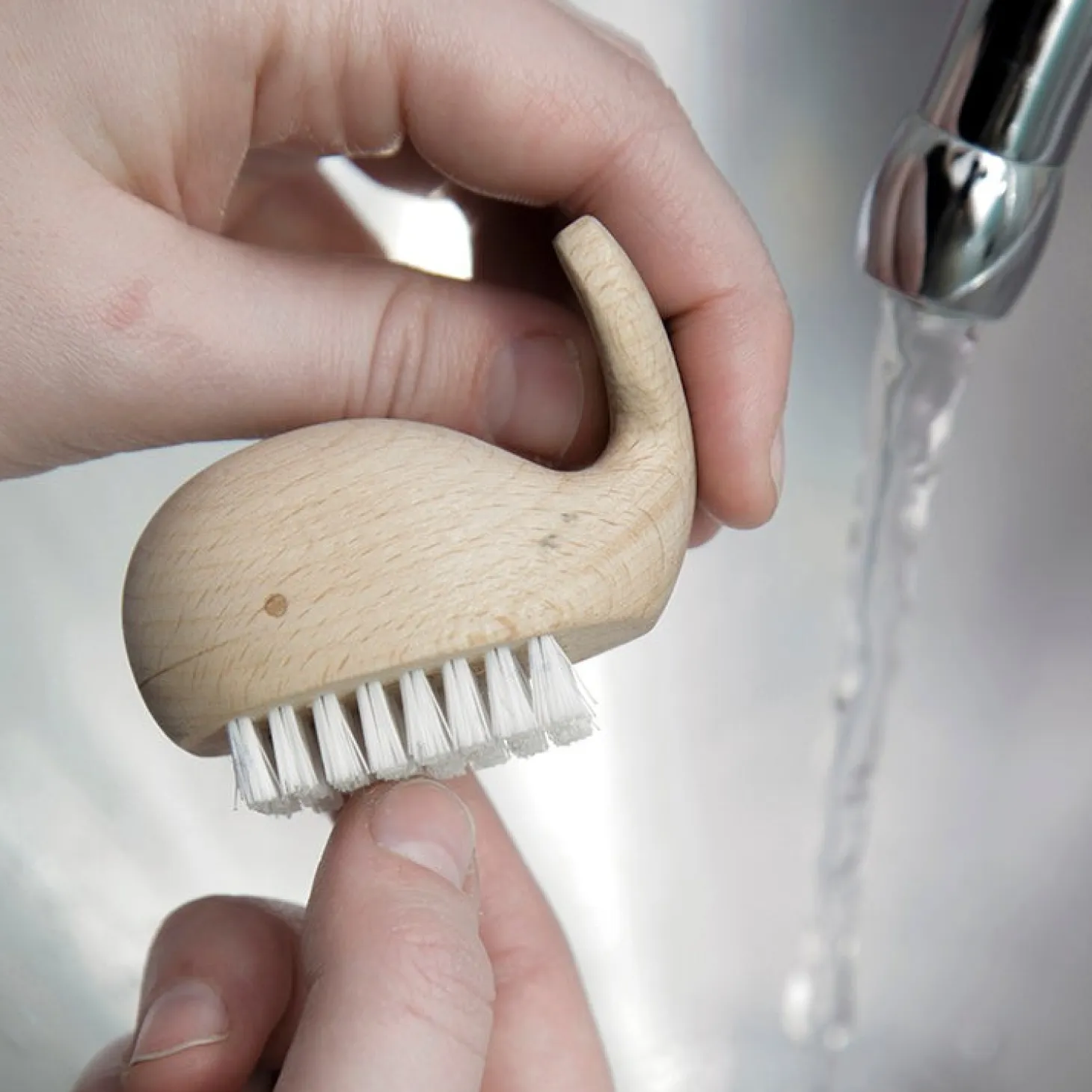 Wooden Whale Nail Brush