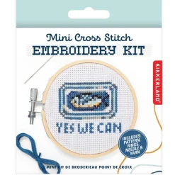 Yes We Can Sardine Mini Cross Stitch Embroidery